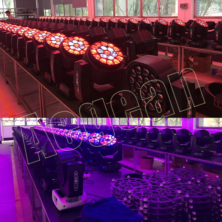 19X15W Zoom RGBW Wash Effect Bee Eye LED Moving Head Beam Light for DJ Disco